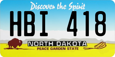 ND license plate HBI418