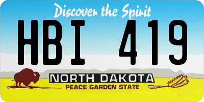ND license plate HBI419