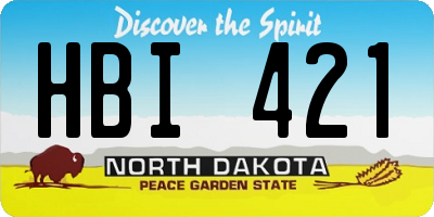 ND license plate HBI421