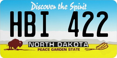 ND license plate HBI422