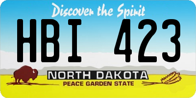 ND license plate HBI423