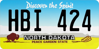 ND license plate HBI424