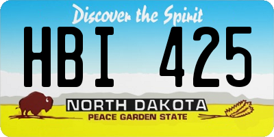 ND license plate HBI425