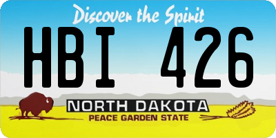 ND license plate HBI426