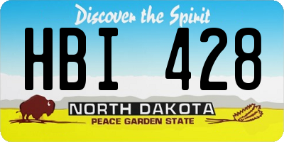 ND license plate HBI428