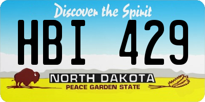 ND license plate HBI429