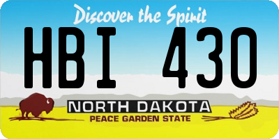 ND license plate HBI430