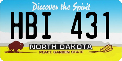 ND license plate HBI431