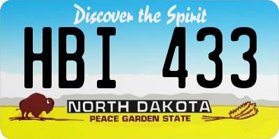 ND license plate HBI433