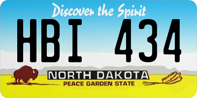 ND license plate HBI434