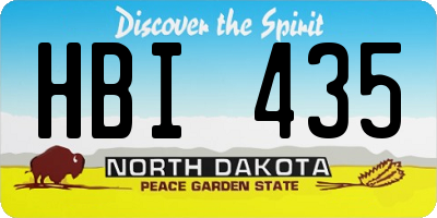 ND license plate HBI435