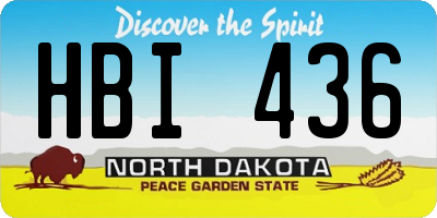 ND license plate HBI436