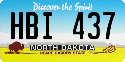 ND license plate HBI437