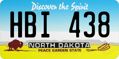 ND license plate HBI438