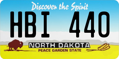 ND license plate HBI440