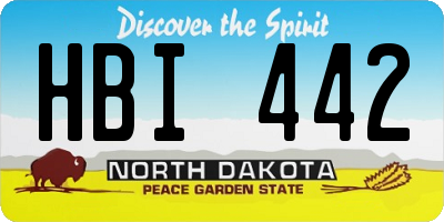 ND license plate HBI442