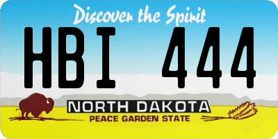 ND license plate HBI444