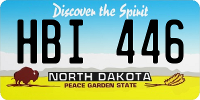 ND license plate HBI446