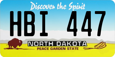 ND license plate HBI447