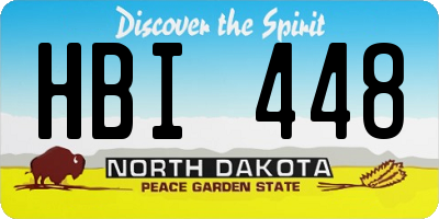 ND license plate HBI448