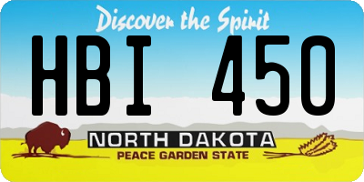 ND license plate HBI450