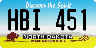 ND license plate HBI451