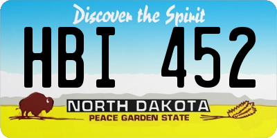 ND license plate HBI452