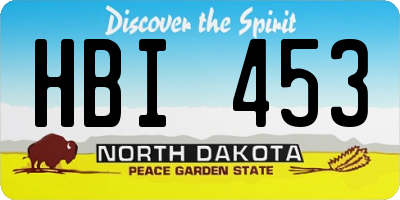 ND license plate HBI453