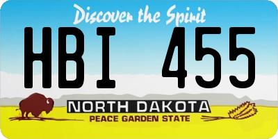 ND license plate HBI455