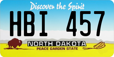 ND license plate HBI457