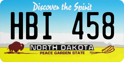 ND license plate HBI458