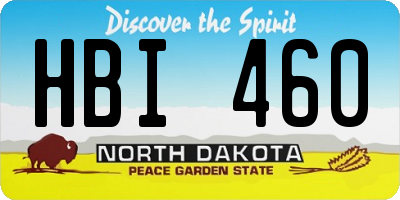 ND license plate HBI460