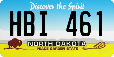 ND license plate HBI461