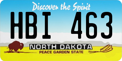 ND license plate HBI463