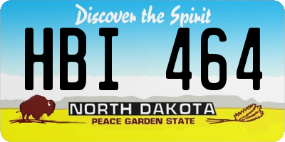 ND license plate HBI464