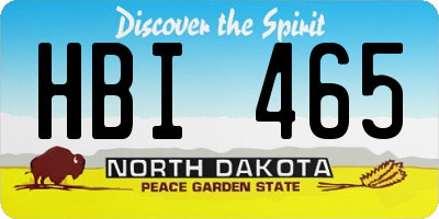 ND license plate HBI465