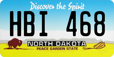 ND license plate HBI468