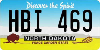 ND license plate HBI469