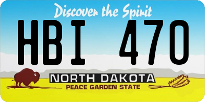 ND license plate HBI470