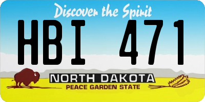 ND license plate HBI471