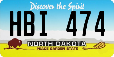 ND license plate HBI474