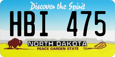 ND license plate HBI475