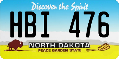 ND license plate HBI476