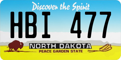 ND license plate HBI477