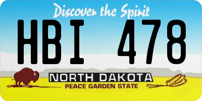 ND license plate HBI478