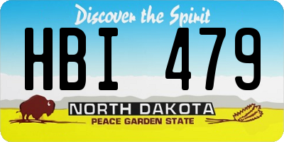 ND license plate HBI479