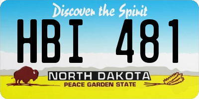 ND license plate HBI481