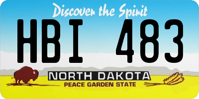 ND license plate HBI483