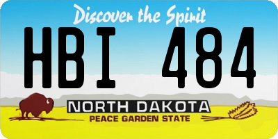 ND license plate HBI484