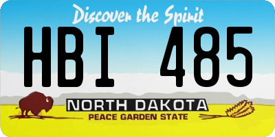 ND license plate HBI485